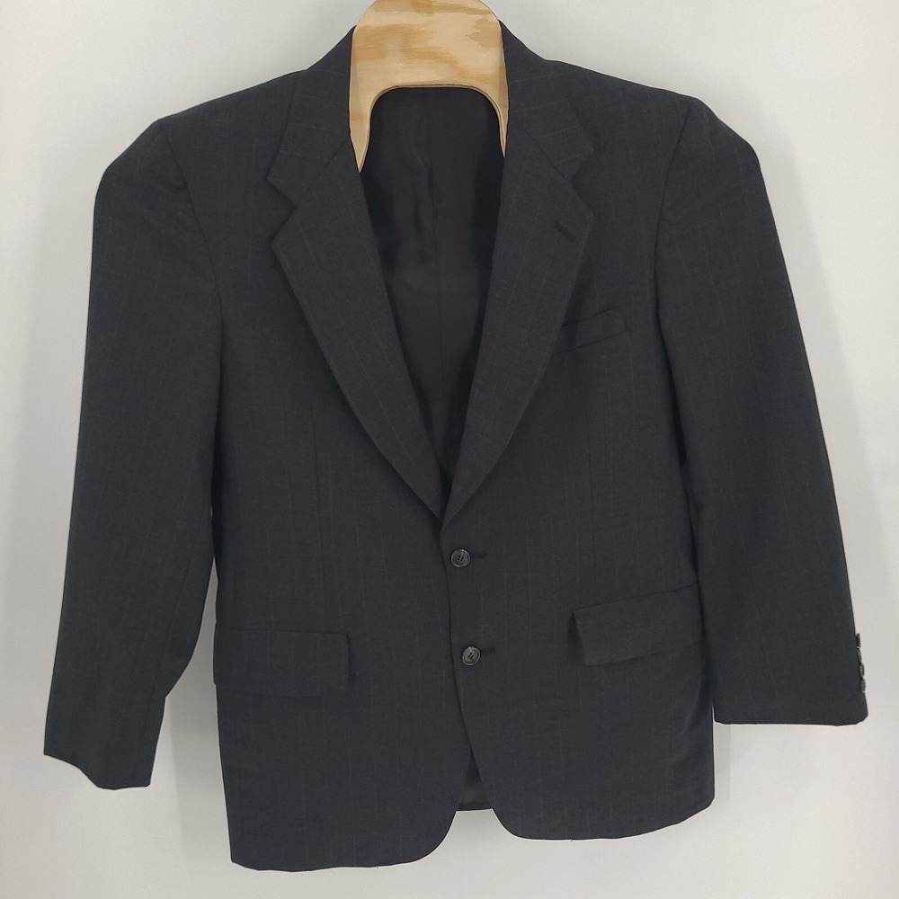 Kuppenheimer Premiere Blazer Mens 42R Navy Black Windowpane Tweed Blazer
